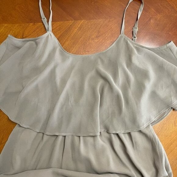 SMYM Caitlin Ruffle Maxi Dress in Dune Chiffon - Picture 4 of 8